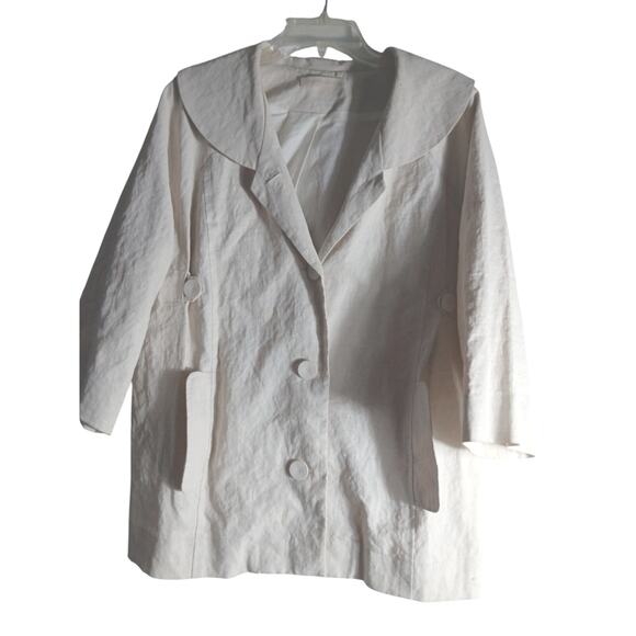 Anthropologie Hero & Leander Cream linen blazer jacket, lined Large - Picture 2 of 6